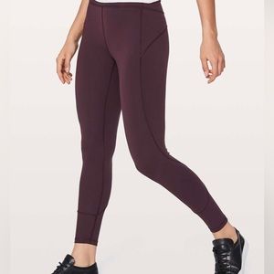 lululemon In Movement Tight - size 6, black cherry